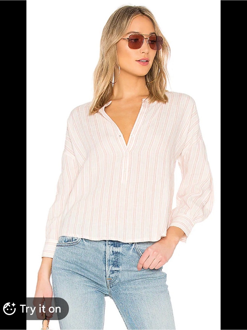 Joie V-Neck Bekette Blush Sand Top Size Medium A00416
